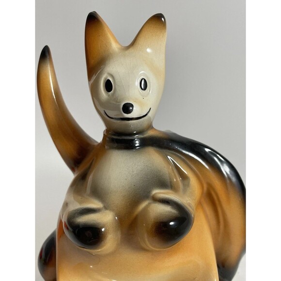 Vintage 1956 Pulp Fiction Fine Ent Inc USA Ceramic Boxing Kangaroo Dresser Caddy